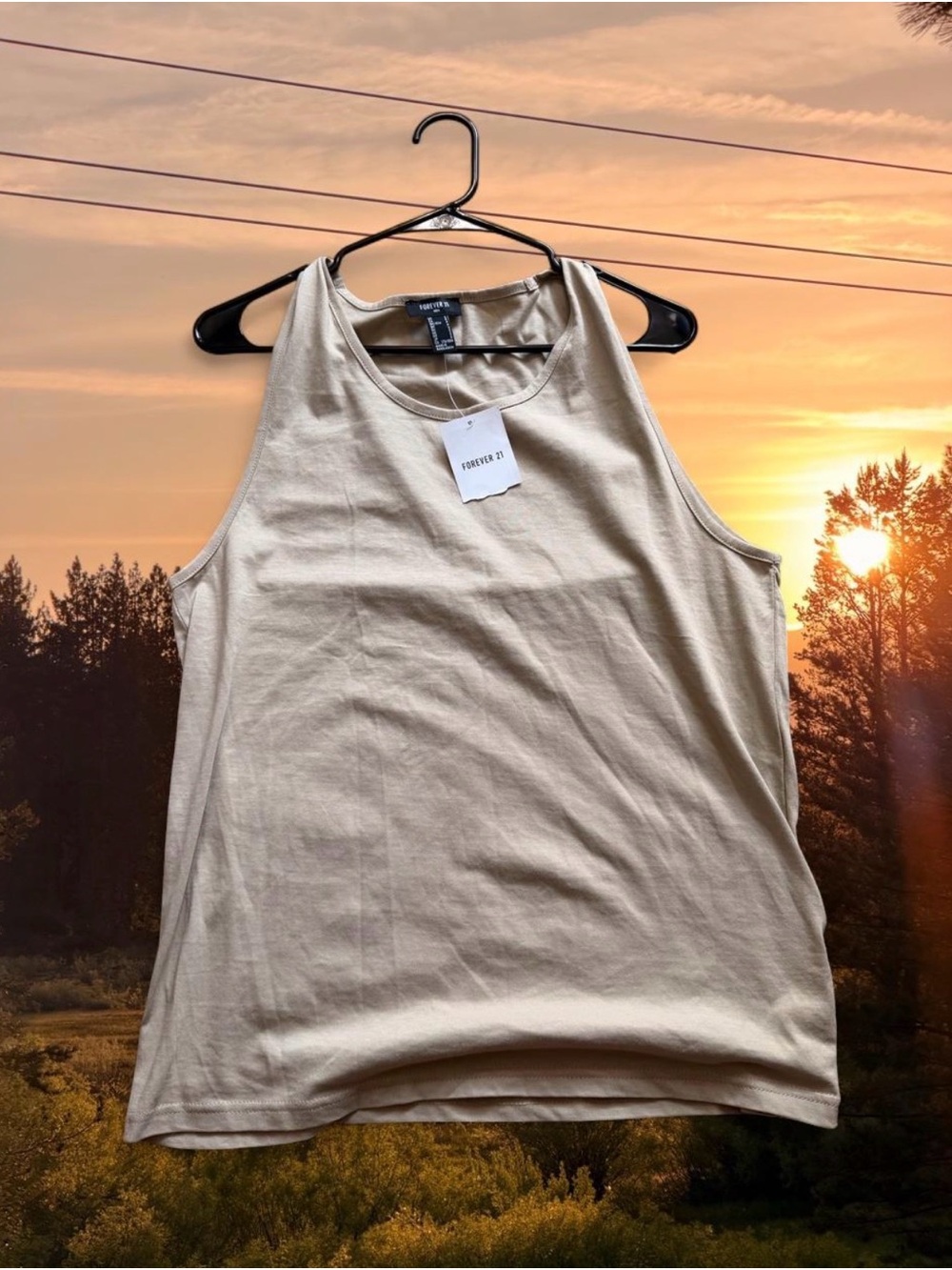 New Forever 21 Tan/ Beige Tank Top
